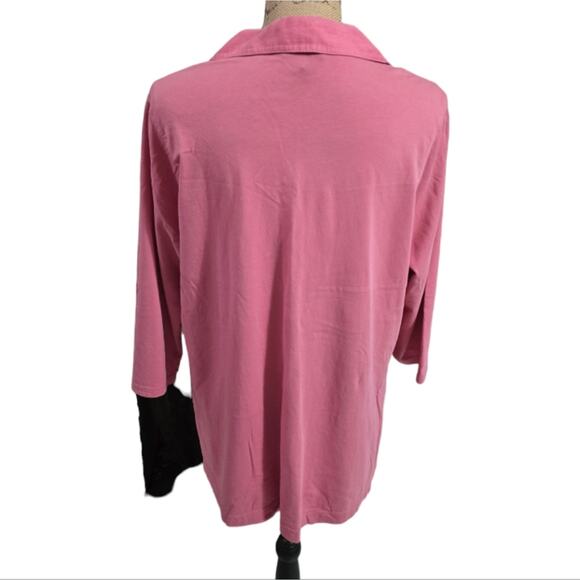 Ralph Lauren Rose Pink V-Neck Cotton Tunic‎ Plus Size 2X - Picture 3 of 6